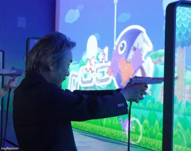 Miyamoto holding a gun | image tagged in miyamoto holding a gun | made w/ Imgflip meme maker