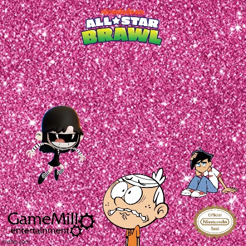 *NASB Fan Made Drink Coaster | image tagged in pink sparkle background,nickelodeon,lincoln loud,the loud house,videogame,danny phantom | made w/ Imgflip meme maker