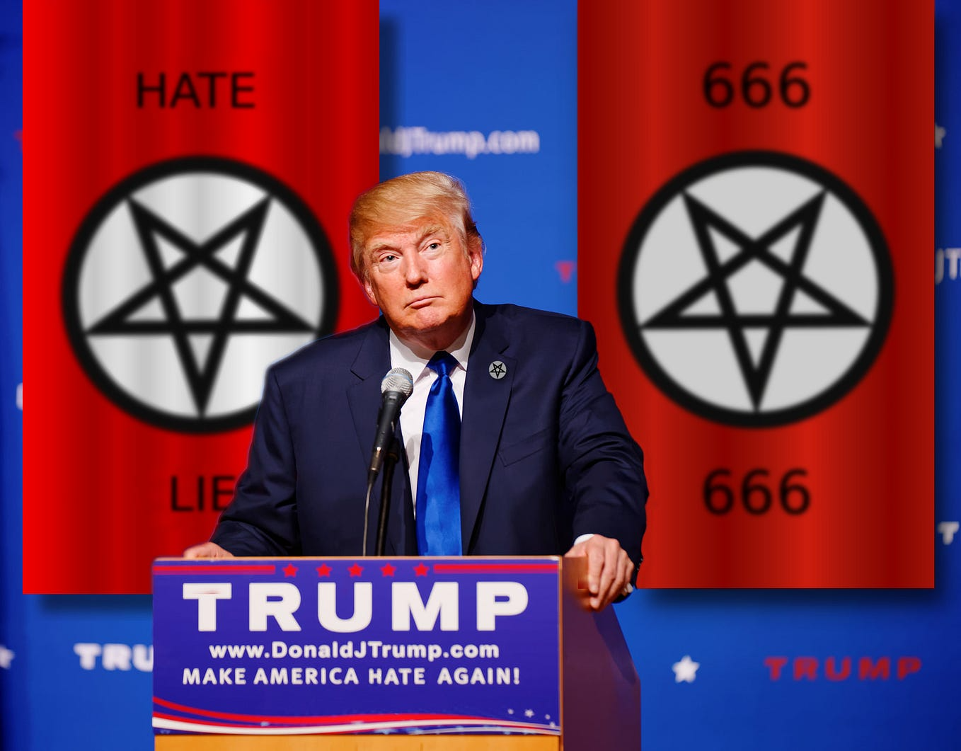 Trump satanic devil lucifer evil Republican Blank Meme Template