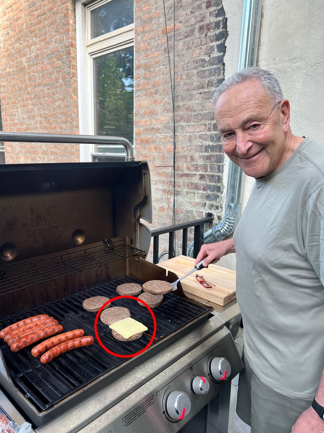 High Quality Chuck Schumer BBQ Blank Meme Template