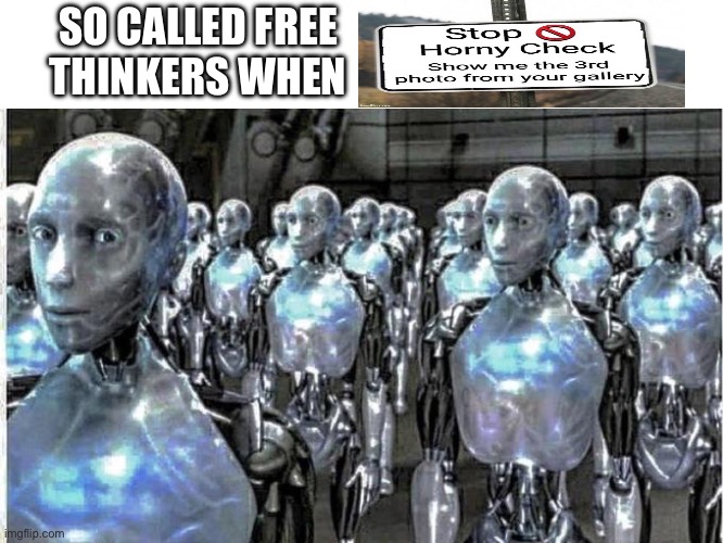so called free thinkers | SO CALLED FREE THINKERS WHEN | image tagged in so called free thinkers | made w/ Imgflip meme maker