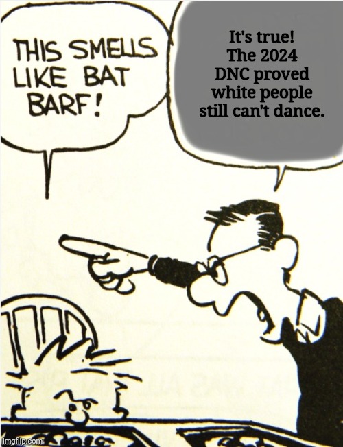 It Doesn't Prove Anything...right? | It's true!
The 2024 DNC proved white people still can't dance. | image tagged in calvin and hobbes | made w/ Imgflip meme maker