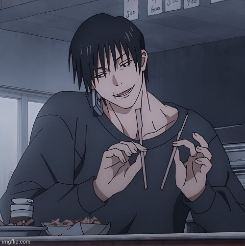 me while the 1k point comment timer is going for m y alt: | image tagged in toji eating | made w/ Imgflip meme maker