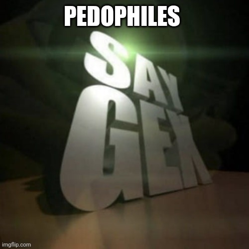 say gex | PEDOPHILES | image tagged in say gex | made w/ Imgflip meme maker