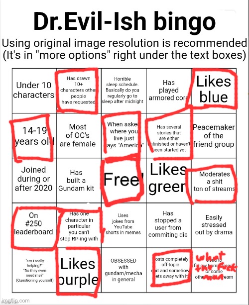 aw man i would’ve gotten a bingo if i was mentally unstable | image tagged in evilish bingo | made w/ Imgflip meme maker