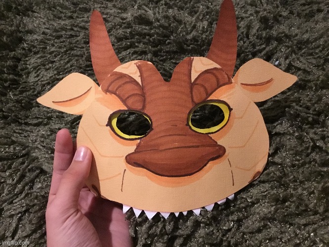 Never posted here before, but this is the Clay mask I made for my little brother (only had five minutes to make it lol) | made w/ Imgflip meme maker