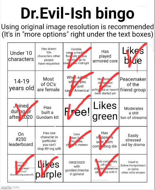 I am not him | image tagged in evilish bingo | made w/ Imgflip meme maker