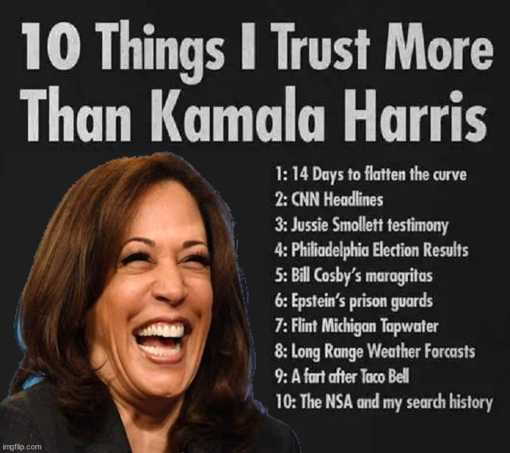 I have trust issues with Kamala | image tagged in kamala harris,lies,trust issues | made w/ Imgflip meme maker