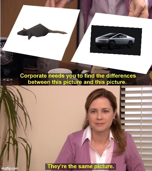 does anyone else think the cybertruck is just a large low-poly ps1 rat | image tagged in memes,they're the same picture,cybertruck | made w/ Imgflip meme maker