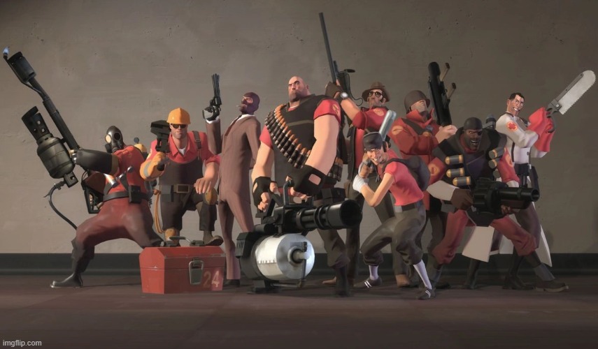 Team Fortress 2 Mercenaries | image tagged in team fortress 2 mercenaries | made w/ Imgflip meme maker