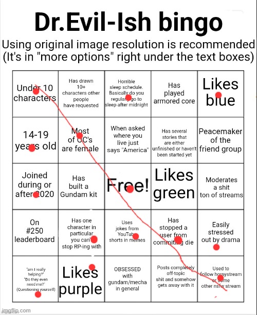 i can explain the horni stream one aight | image tagged in evilish bingo | made w/ Imgflip meme maker