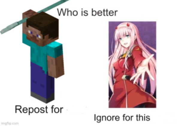 Steve rights | image tagged in repost for ignore for zero two,steve | made w/ Imgflip meme maker