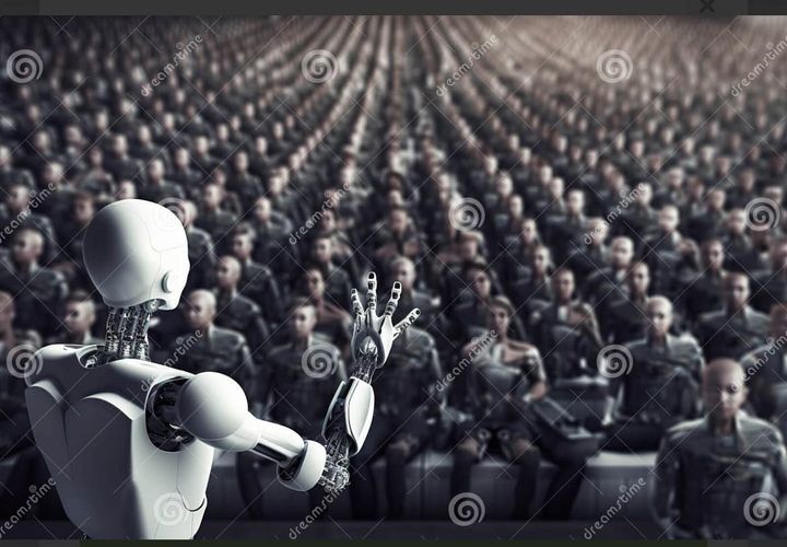 robot crowd Blank Meme Template