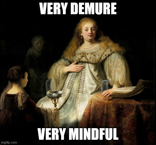 Judith demure mindful | VERY DEMURE; VERY MINDFUL | image tagged in judith demure mindful | made w/ Imgflip meme maker