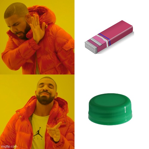 gum is overrated bottle caps hit different | image tagged in memes,drake hotline bling | made w/ Imgflip meme maker