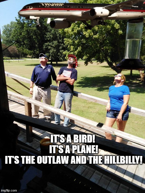 OUTLAW AND THE HILLBILLY | image tagged in donald trump,jd vance,2024 election,trump 2024,hillbilly,vote red | made w/ Imgflip meme maker