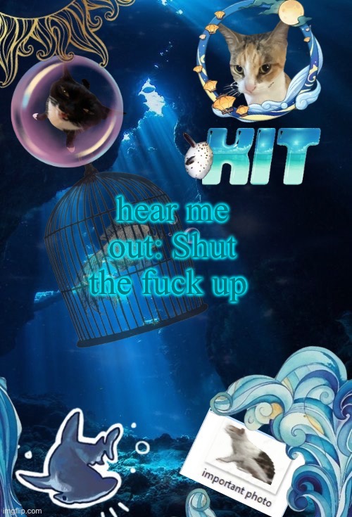 this is targeted | hear me out: Shut the fuck up | image tagged in silly announcement template by asriel | made w/ Imgflip meme maker