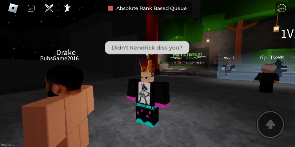 "Oh yeah, he did." -Me | image tagged in roblox,drake,kendrick lamar,disstrack | made w/ Imgflip meme maker