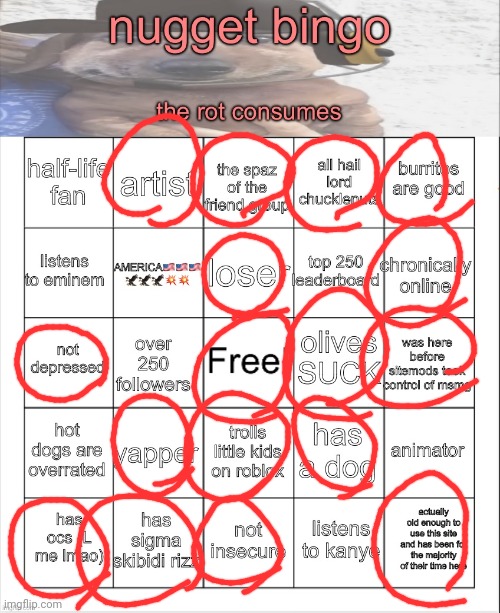 nugget bingo lol | image tagged in nugget bingo lol | made w/ Imgflip meme maker