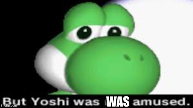 WAS | image tagged in yoshi is not amused | made w/ Imgflip meme maker