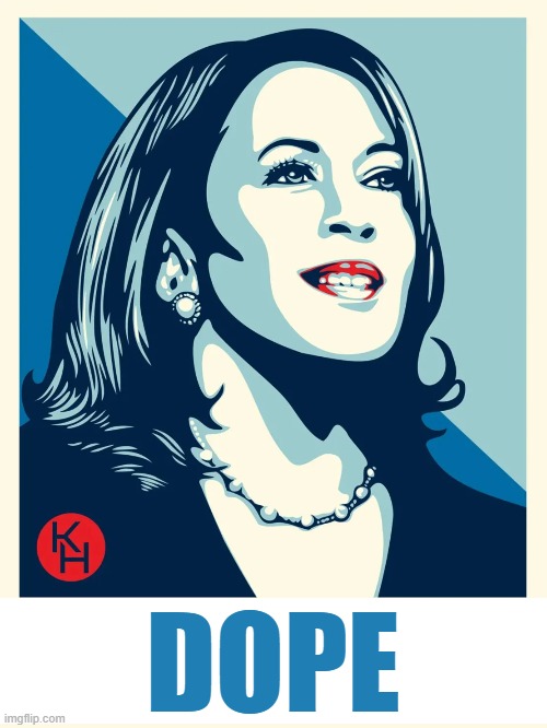 Dimwit Kamala | DOPE | image tagged in kamala harris,democrats,liberals,woke,leftists,dimwit | made w/ Imgflip meme maker