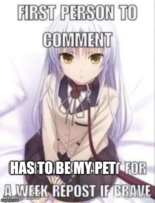 :demon: | HAS TO BE MY PET | image tagged in first person to comment owns as a pet for a week | made w/ Imgflip meme maker