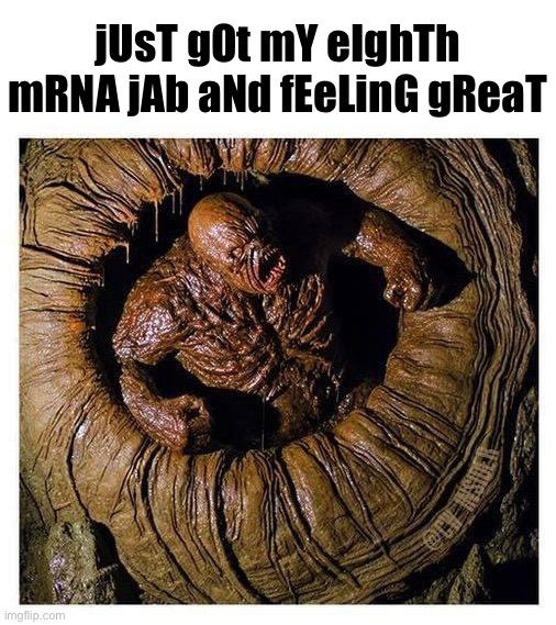 Just Got My Eighth mRNA Jab And Feeling Great | jUsT gOt mY eIghTh mRNA jAb aNd fEeLinG gReaT | image tagged in vaccines,mrna,novaccines,antivax,bioweapons | made w/ Imgflip meme maker