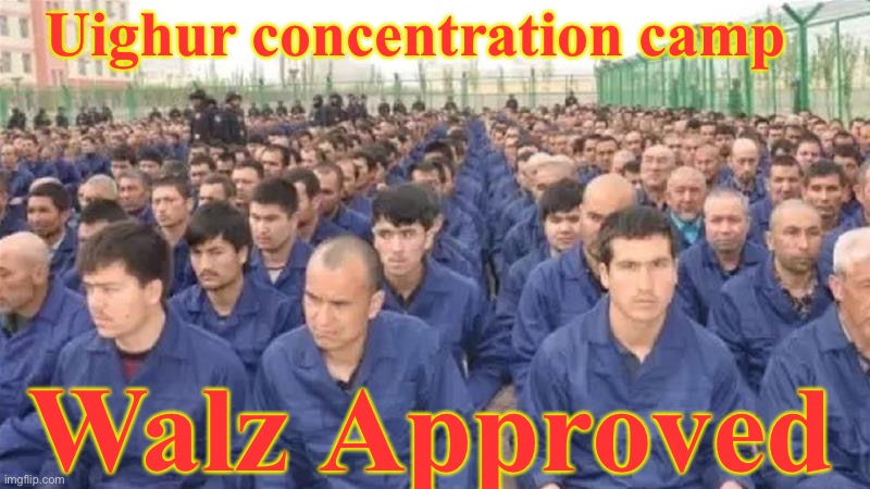 Walz loves CCP | Uighur concentration camp; Walz Approved | image tagged in uighur concentration camp | made w/ Imgflip meme maker