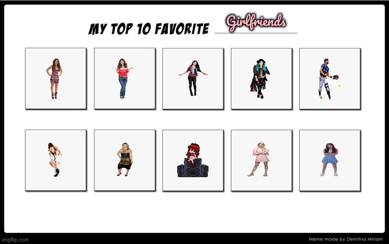 Brandon's Top 10 Girlfriends | Girlfriends | image tagged in my top 10,girlfriend,girl,girls,top 10,pretty girl | made w/ Imgflip meme maker