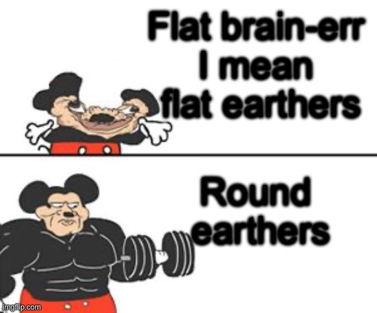 Flat brain society | Round 
earthers; Flat brain-err 
I mean 
flat earthers | image tagged in buff mokey,flat earth,round earth,flat earthers,flat earth dome,flat earth club | made w/ Imgflip meme maker