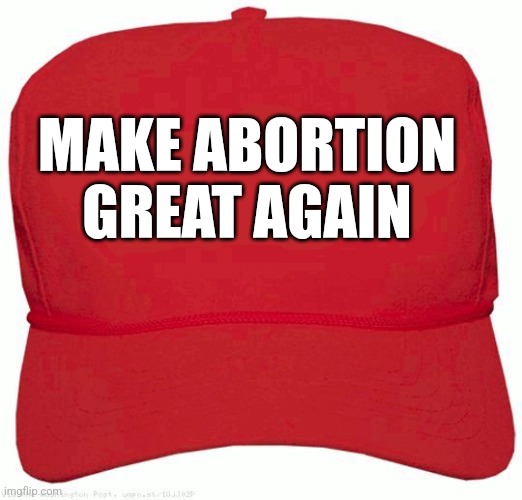 Think this every time you see "MAGA". | MAKE ABORTION
GREAT AGAIN | image tagged in red hat,maga,abortion,pro choice,blank red maga hat,women's rights | made w/ Imgflip meme maker