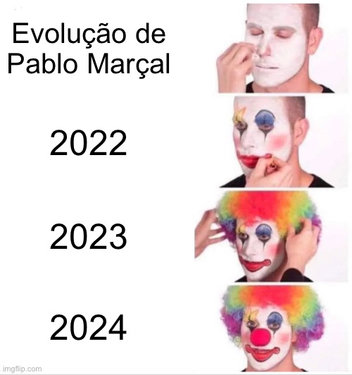 Pablo Marçal candidato palhaço | Evolução de Pablo Marçal; 2022; 2023; 2024 | image tagged in pablo marcal,prefeito de sp,eleicoes 2024,direita,bolsonarista,coach | made w/ Imgflip meme maker