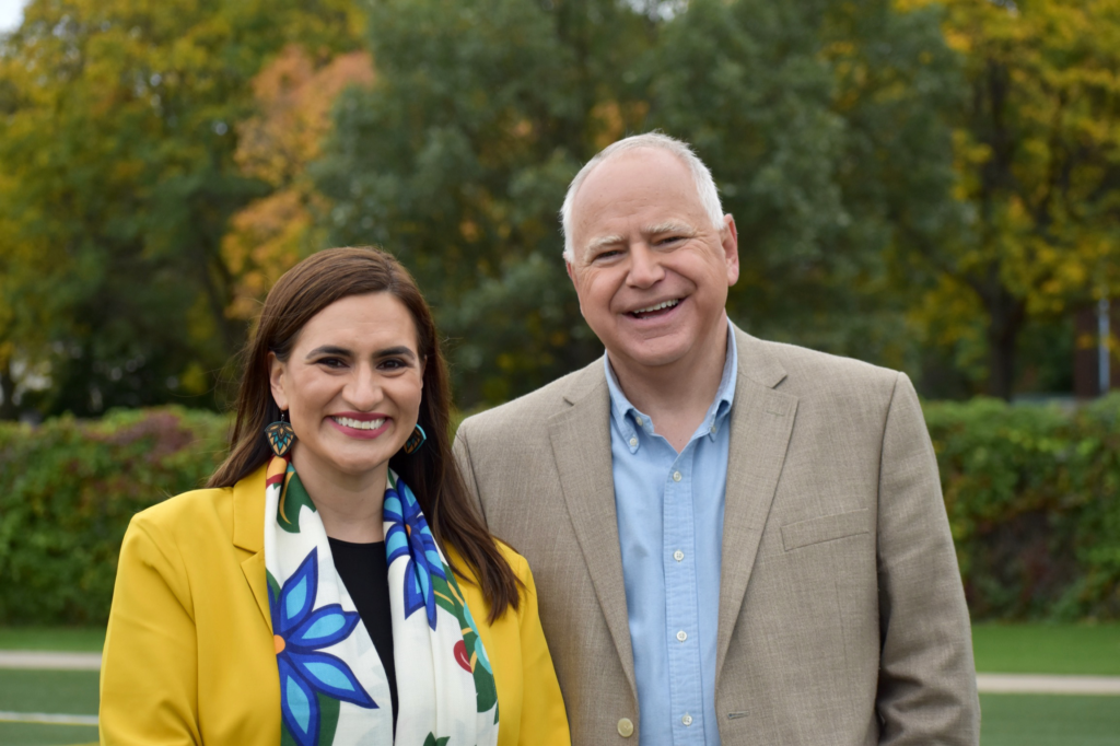 High Quality Tim Walz and Peggy Flanagan Blank Meme Template