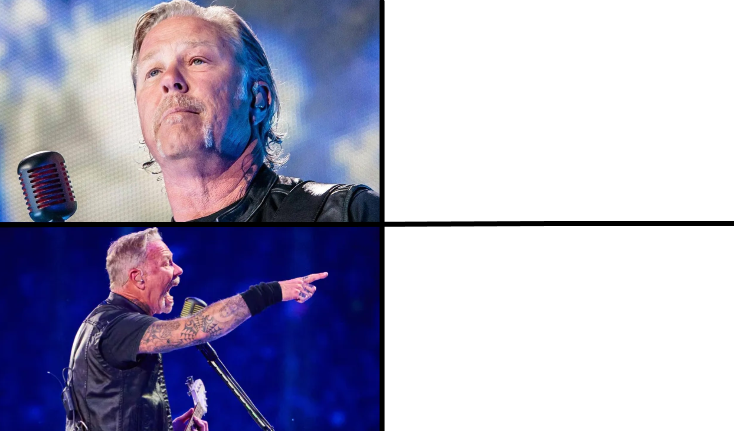 High Quality JamesHetfield-Yes-No Blank Meme Template