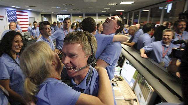 High Quality Nasa employees hugging Blank Meme Template