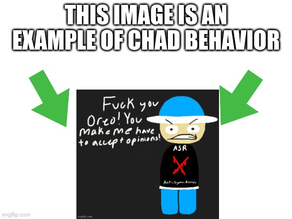 image tagged in this image is an example of chad behavior | made w/ Imgflip meme maker