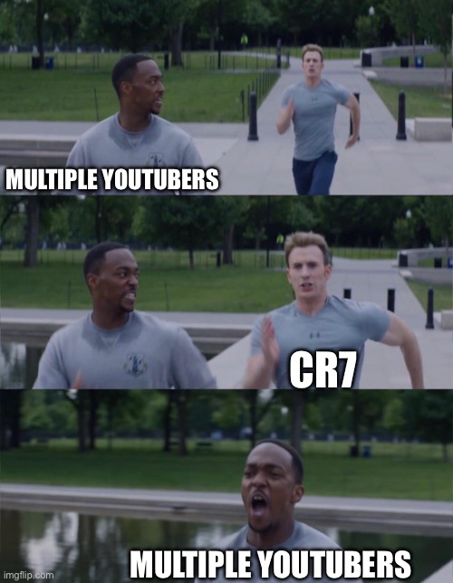 Captain America On Your Left | MULTIPLE YOUTUBERS; CR7; MULTIPLE YOUTUBERS | image tagged in captain america on your left | made w/ Imgflip meme maker