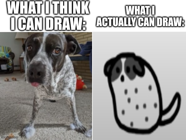 tada | WHAT I THINK I CAN DRAW:; WHAT I ACTUALLY CAN DRAW: | image tagged in funny | made w/ Imgflip meme maker