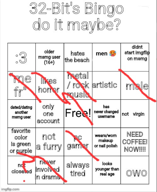 32's Bingo | image tagged in 32's bingo | made w/ Imgflip meme maker