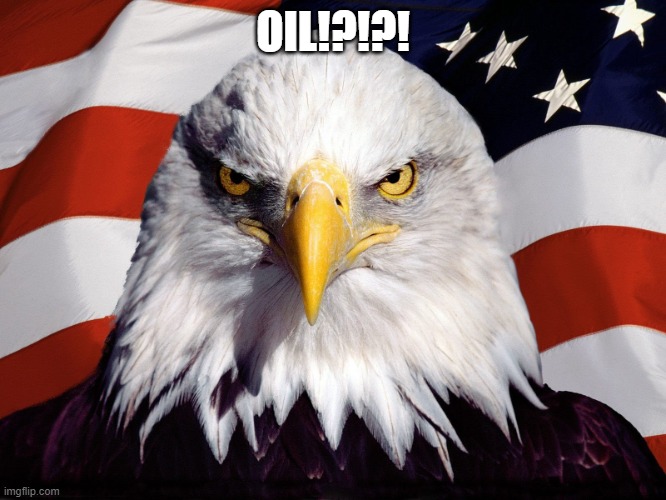 Freedom Eagle | OIL!?!?! | image tagged in freedom eagle | made w/ Imgflip meme maker