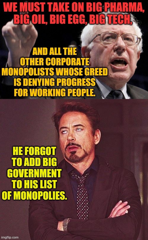 Bernie Sanders At The DNC | image tagged in memes,bernie sanders,monopoly,list,forgetting,big government | made w/ Imgflip meme maker