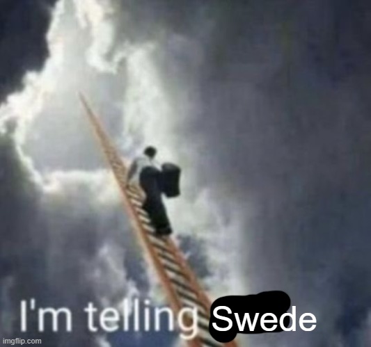 Im telling god | Swede | image tagged in im telling god | made w/ Imgflip meme maker