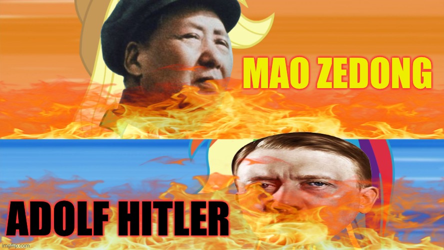 Adolf Hitler ? Mao Zedong… IN HELL!!! | MAO ZEDONG; ADOLF HITLER | image tagged in adolf hitler,mao zedong,hell,hitler,mao | made w/ Imgflip meme maker