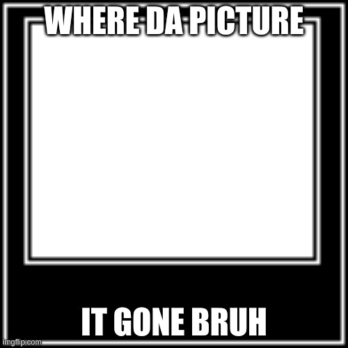 Picture | WHERE DA PICTURE; IT GONE BRUH | image tagged in what how | made w/ Imgflip meme maker