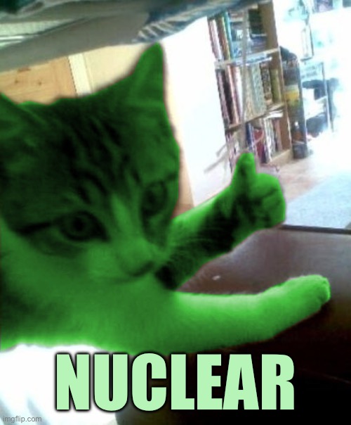 thumbs up RayCat | NUCLEAR | image tagged in thumbs up raycat | made w/ Imgflip meme maker