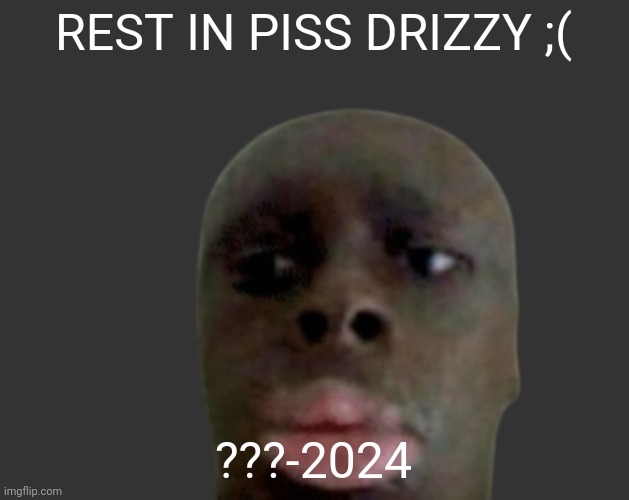 K K | REST IN PISS DRIZZY ;(; ???-2024 | image tagged in k k | made w/ Imgflip meme maker