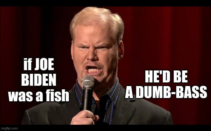 Mocking Voice | if JOE BIDEN was a fish; HE'D BE A DUMB-BASS | image tagged in mocking voice | made w/ Imgflip meme maker