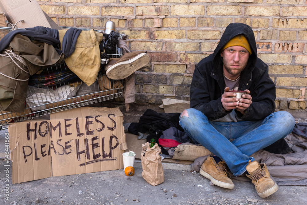 Homeless Man Help Blank Meme Template