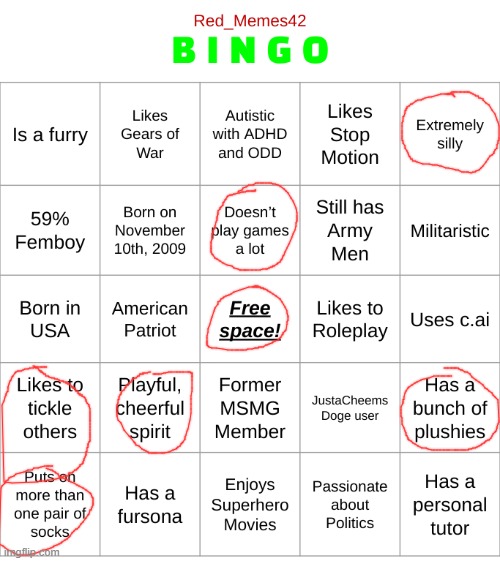 Red_Memes42 Bingo! | image tagged in red_memes42 bingo | made w/ Imgflip meme maker