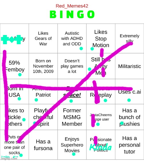 UwU | UwU; Kinda; HELP ME | image tagged in red_memes42 bingo | made w/ Imgflip meme maker